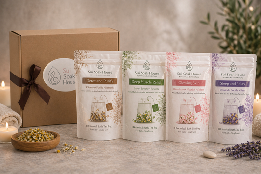 The Ritual Collection – Mix & Match 4 Natural Soaks for Sleep, Detox, Glow & Muscle Relief